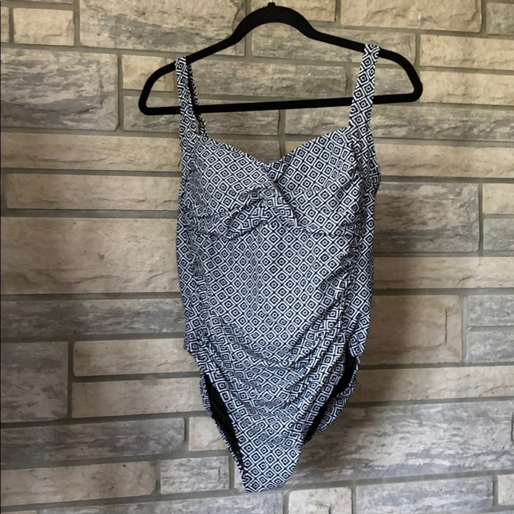 One piece patterned bathing suit